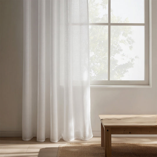 Premium Zephyr White Sheer Eyelet Curtain