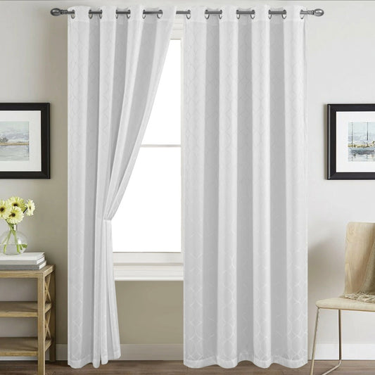 White Light Filtering Eyelet Curtain