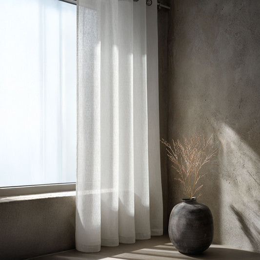 Premium Palma Chalk Sheer Eyelet Curtain
