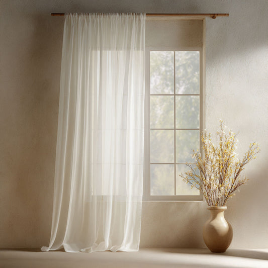 Premium Mirage Cream Sheer Curtain