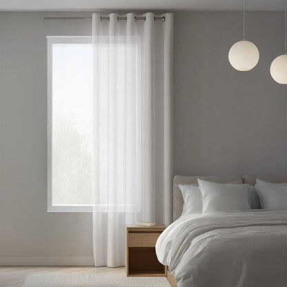 Premium Zephyr Cream Sheer Eyelet Curtain