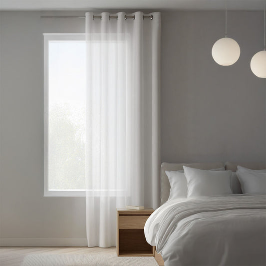 Premium Zephyr Cream Sheer Eyelet Curtain