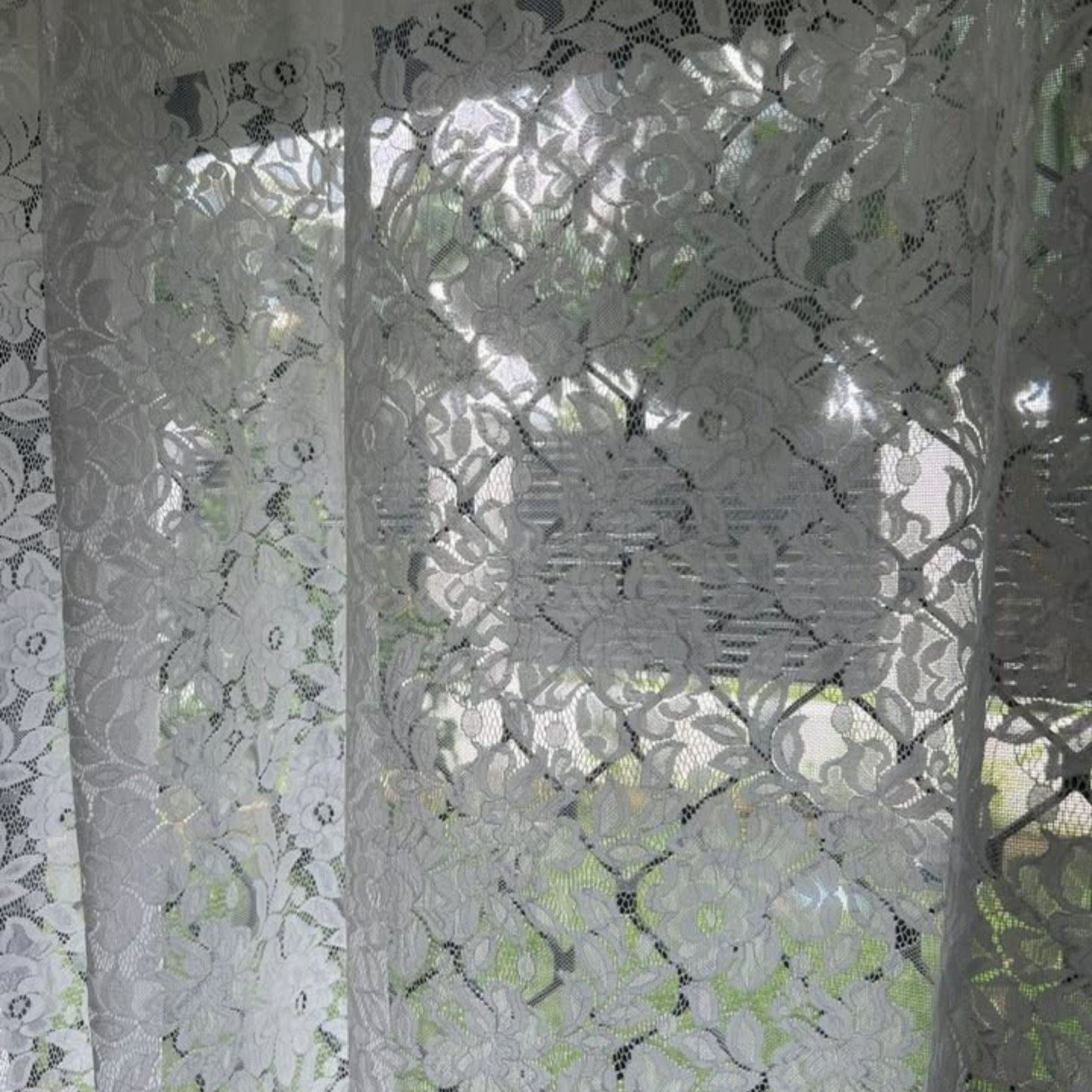 White Floral Sheer Eyelet Curtain