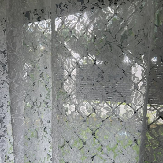 White Floral Sheer Eyelet Curtain