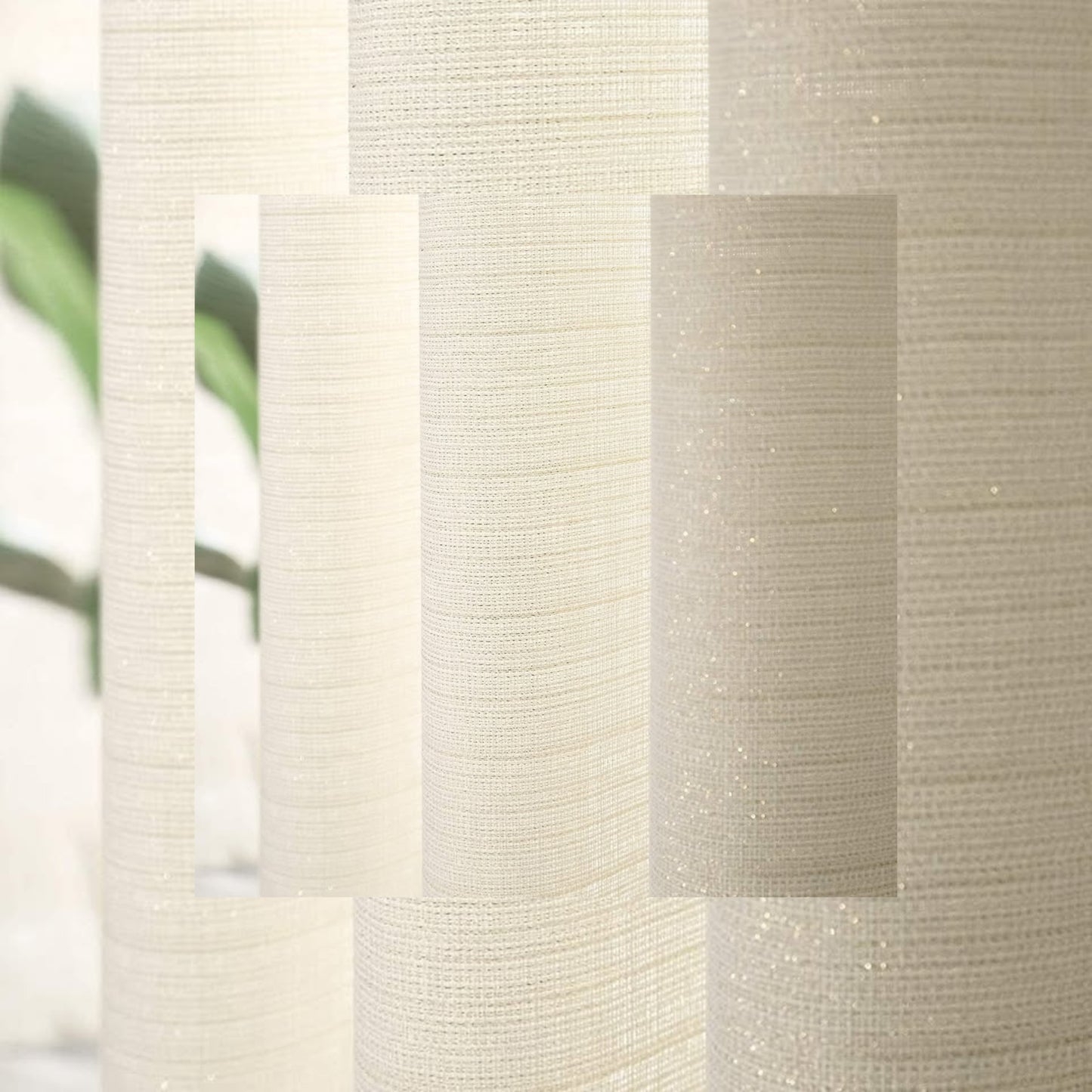 Cream & Gold Light Filtering Eyelet Curtain