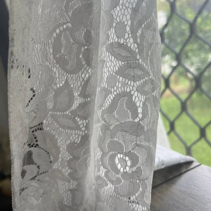 White Floral Sheer Eyelet Curtain