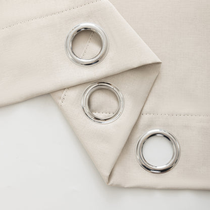 Beige Pattern Eyelet Curtain