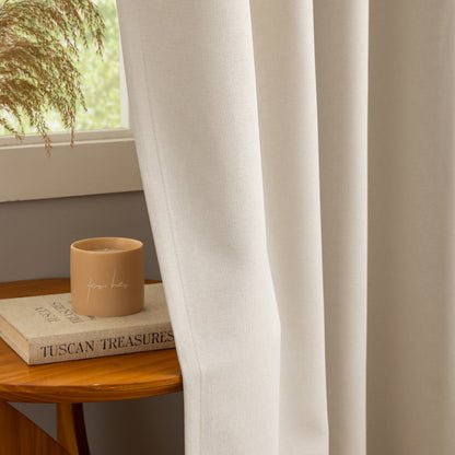 Beige Pattern Eyelet Curtain