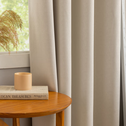 Beige Pattern Eyelet Curtain