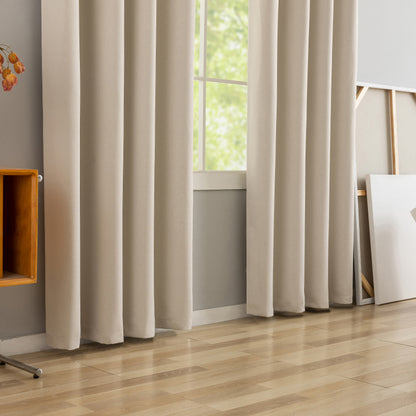 Beige Pattern Eyelet Curtain