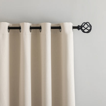 Beige Pattern Eyelet Curtain
