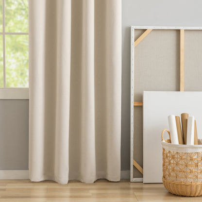 Beige Pattern Eyelet Curtain