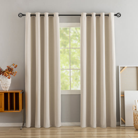 Beige Pattern Eyelet Curtain