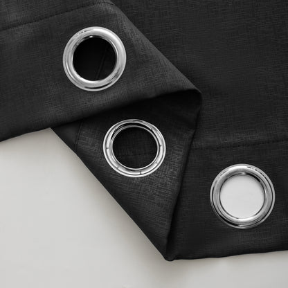 Black Pattern Eyelet Curtain