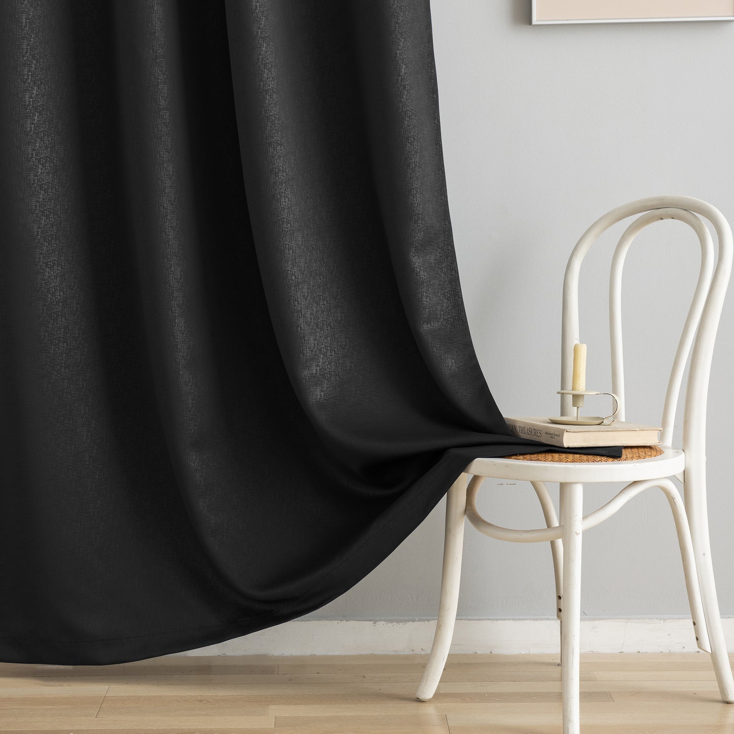 Black Pattern Eyelet Curtain