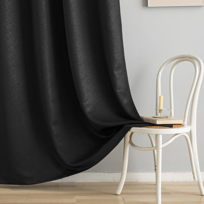 Black Pattern Eyelet Curtain