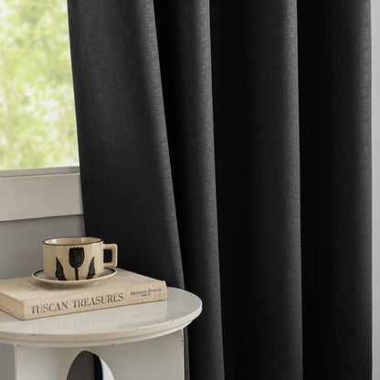 Black Pattern Eyelet Curtain