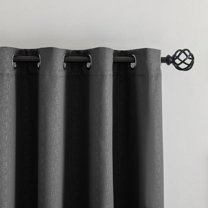 Black Pattern Eyelet Curtain