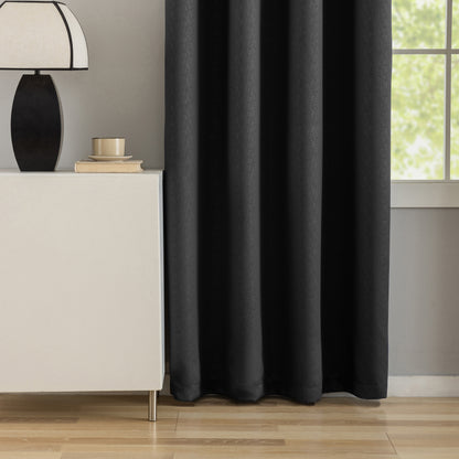 Black Pattern Eyelet Curtain