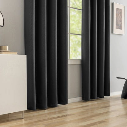 Black Pattern Eyelet Curtain