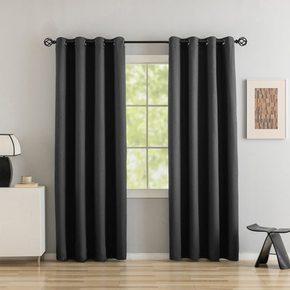 Black Pattern Eyelet Curtain