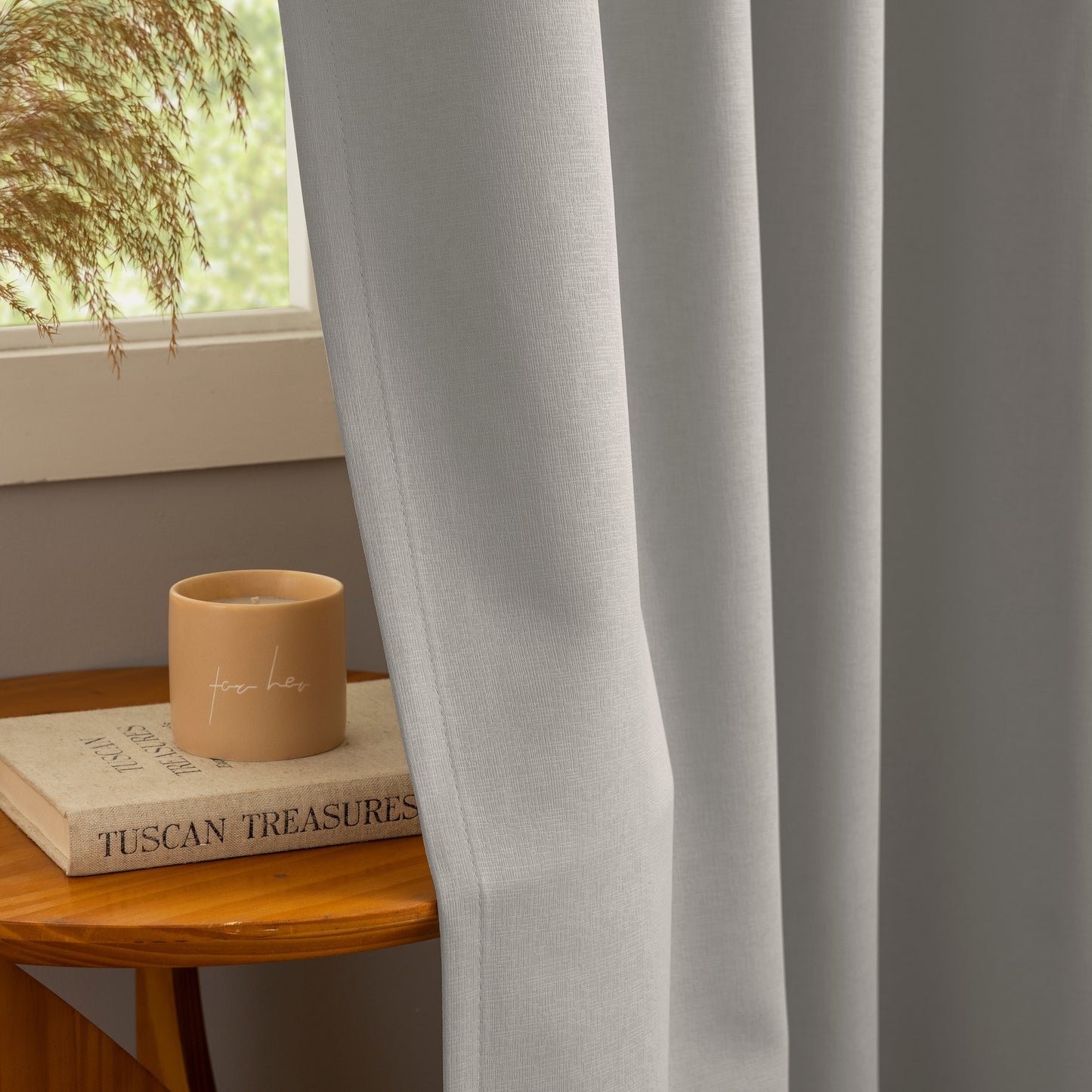 Grey Pattern Eyelet Curtain