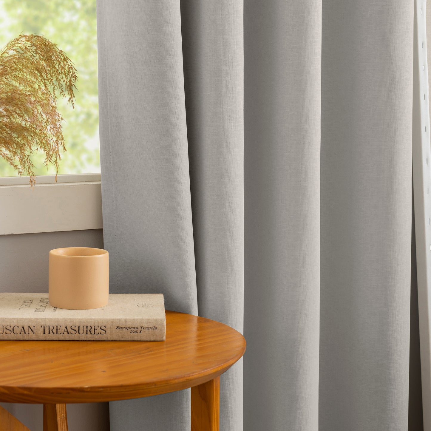 Grey Pattern Eyelet Curtain