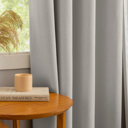 Grey Pattern Eyelet Curtain