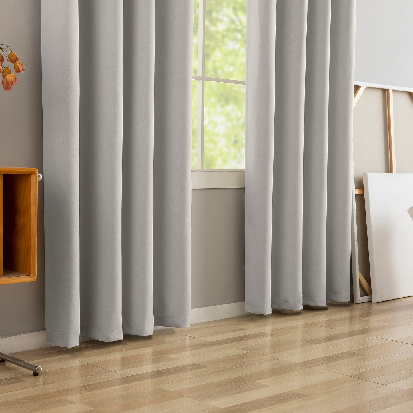Grey Pattern Eyelet Curtain