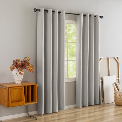 Grey Pattern Eyelet Curtain
