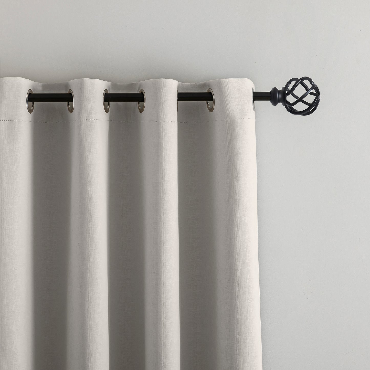 Grey Pattern Eyelet Curtain