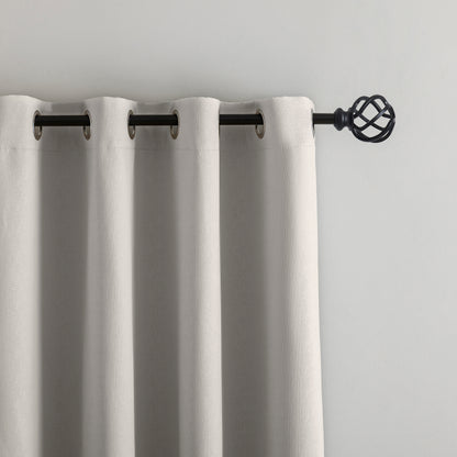 Grey Pattern Eyelet Curtain