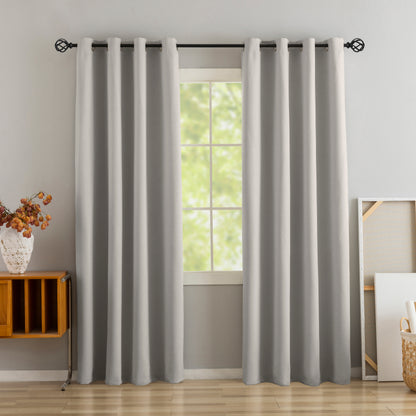 Grey Pattern Eyelet Curtain