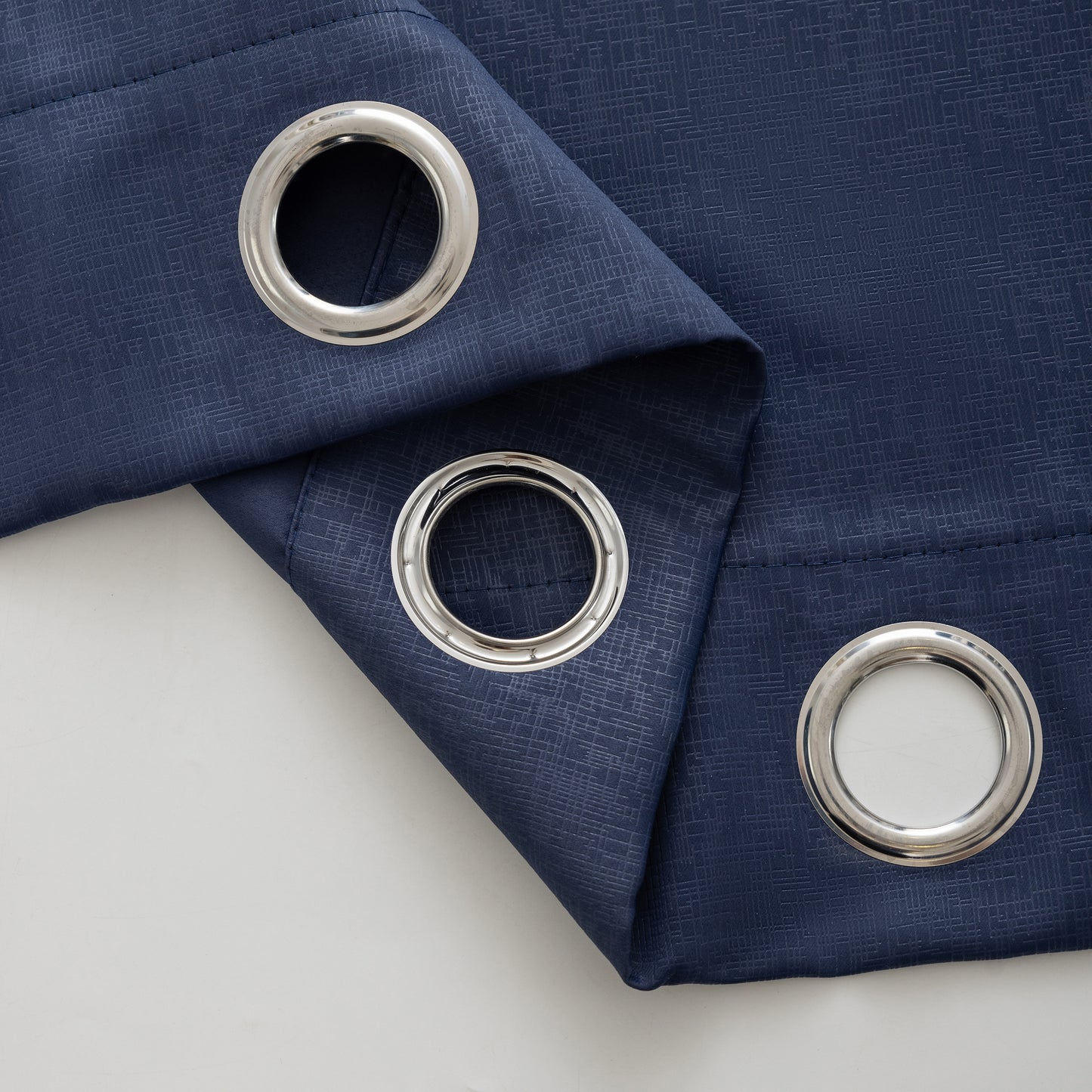 Navy Pattern Eyelet Curtain