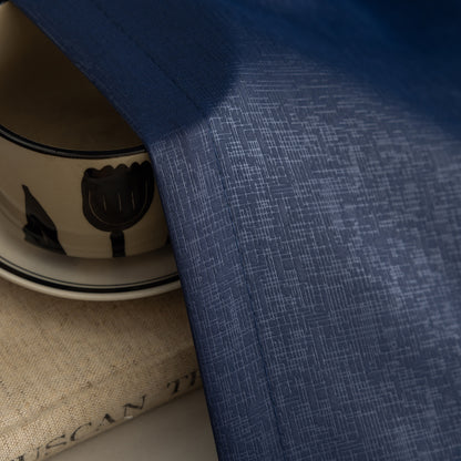Navy Pattern Eyelet Curtain