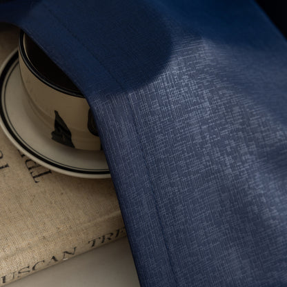 Navy Pattern Eyelet Curtain