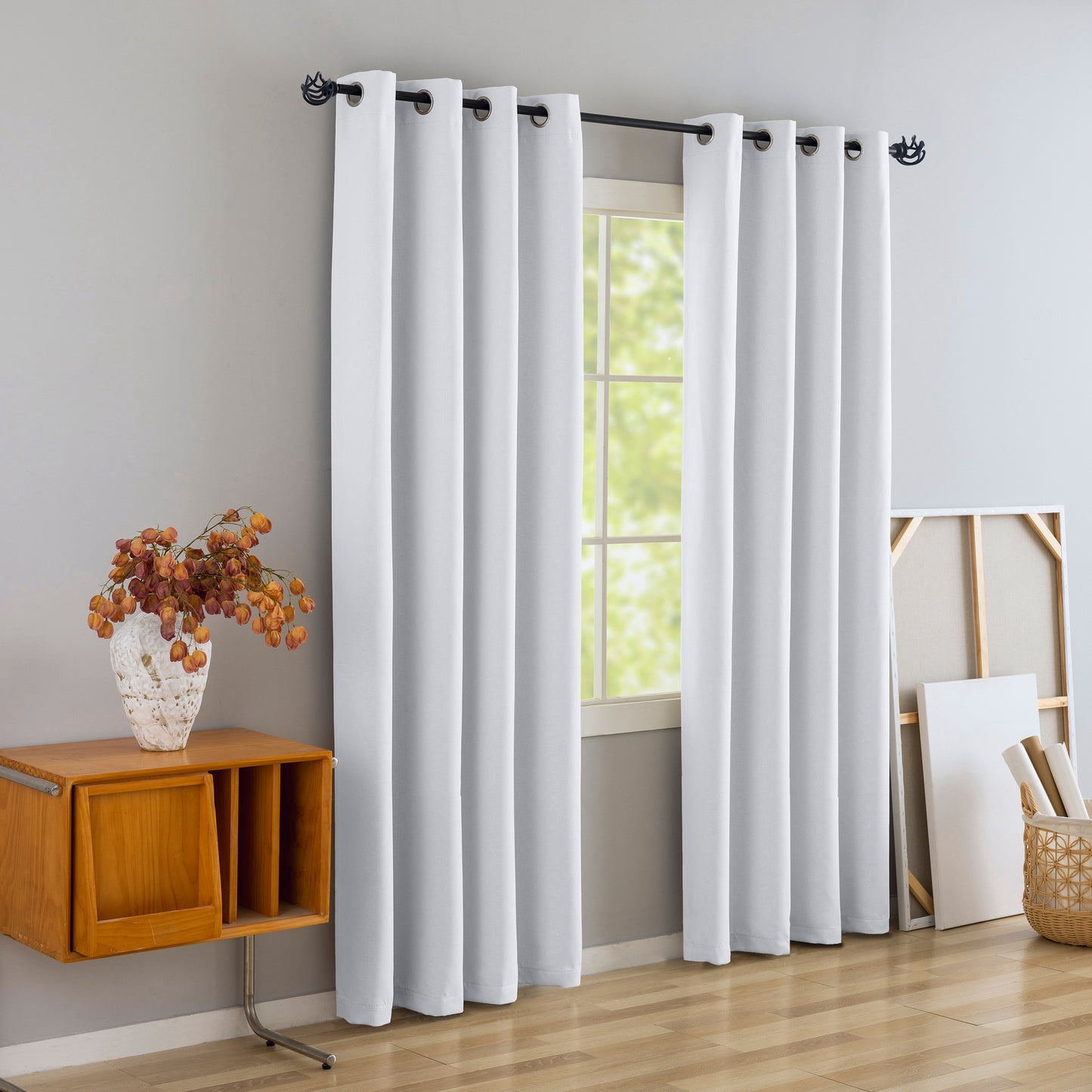 White Pattern Eyelet Curtain