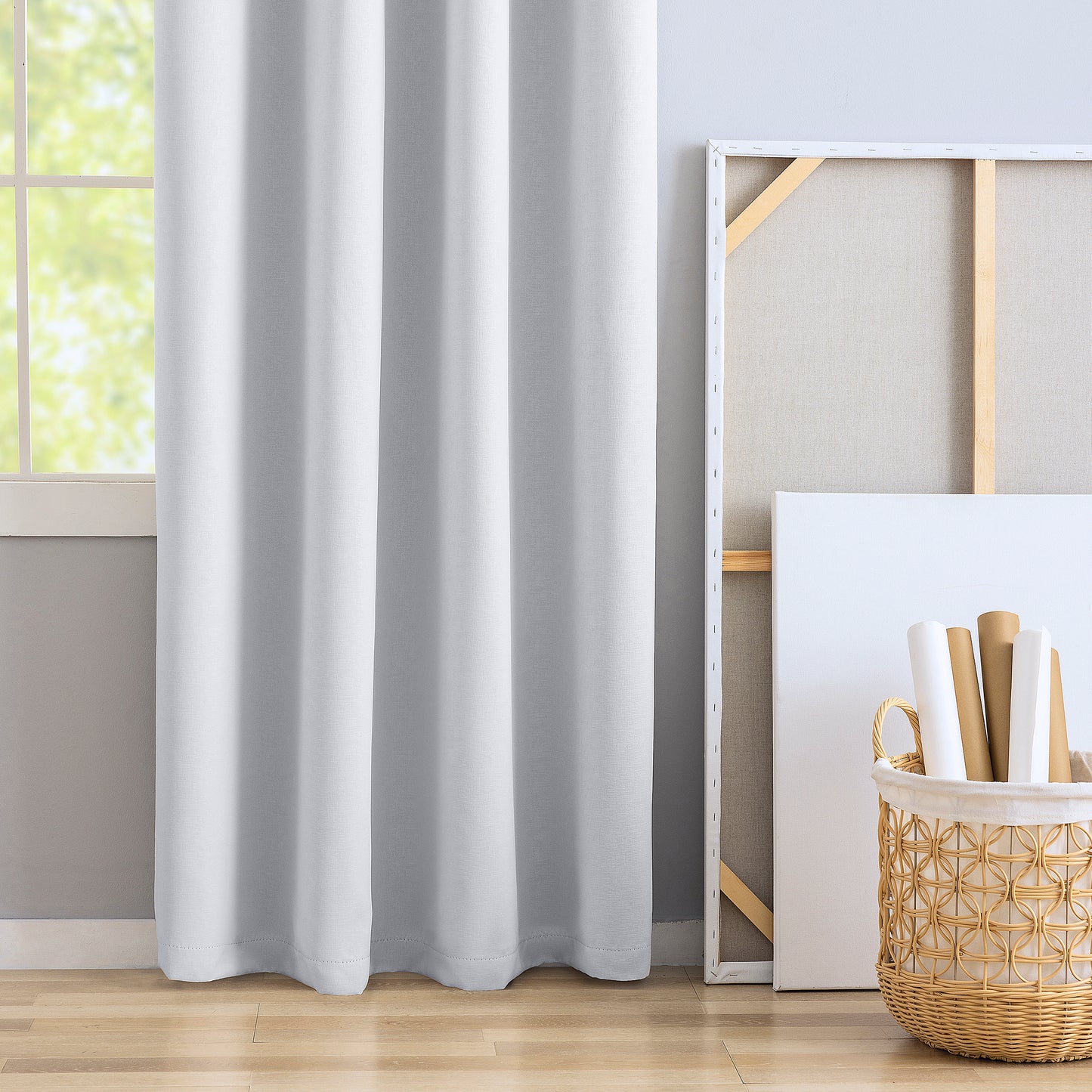White Pattern Eyelet Curtain
