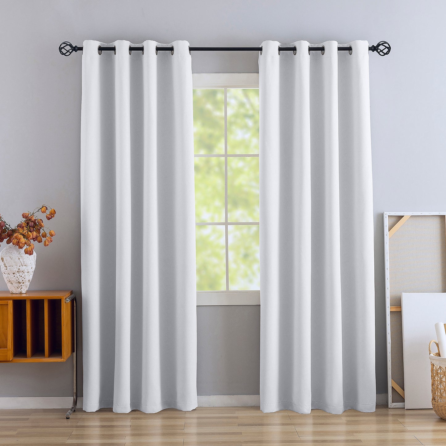 White Pattern Eyelet Curtain