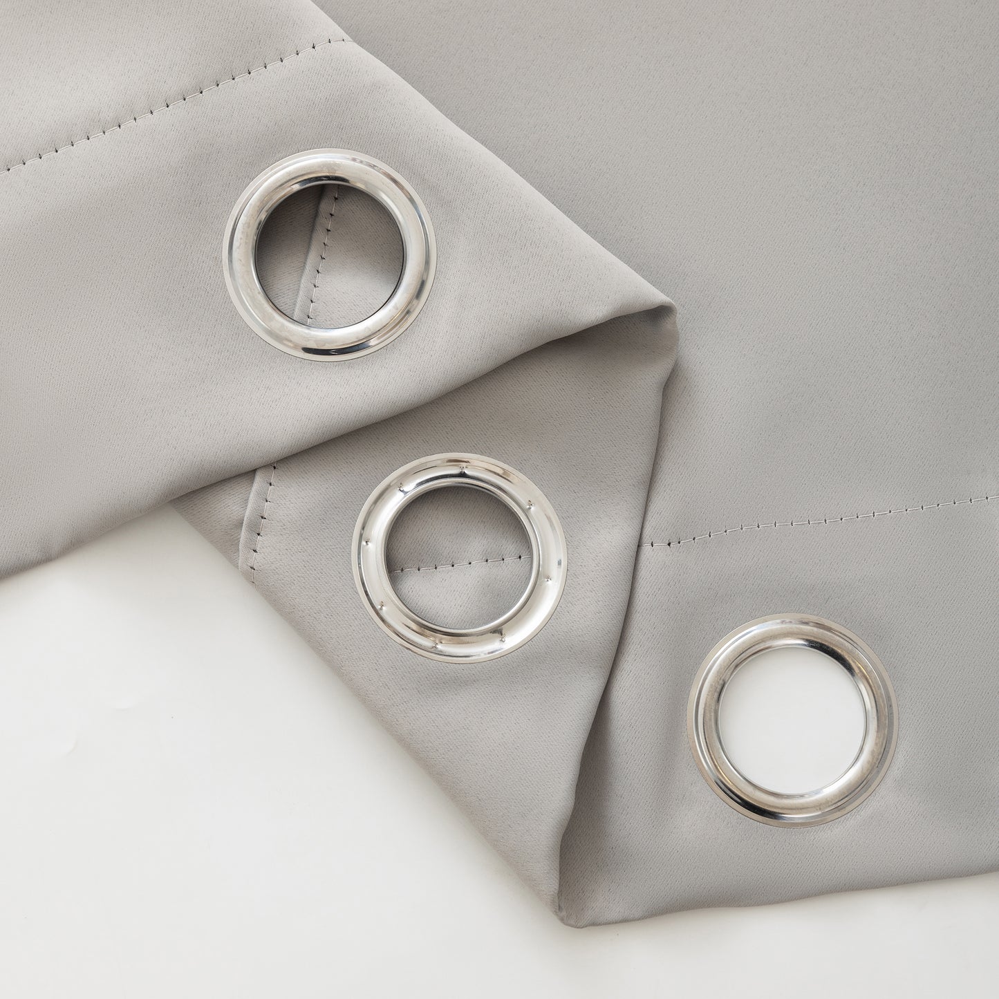 Grey Plain Eyelet Curtain