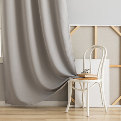 Grey Plain Eyelet Curtain