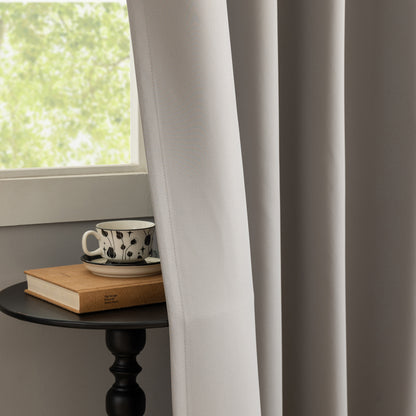 Grey Plain Eyelet Curtain