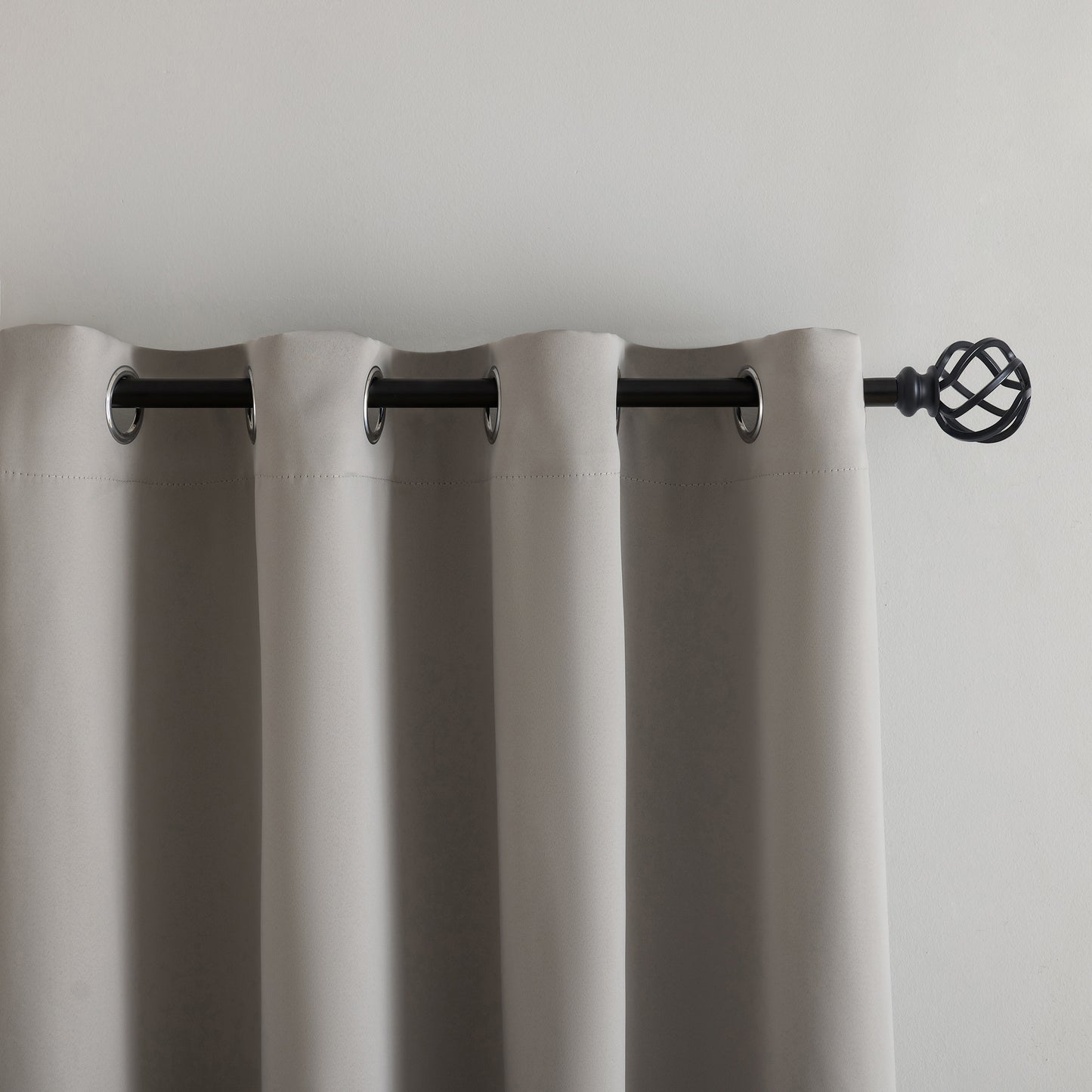 Grey Plain Eyelet Curtain