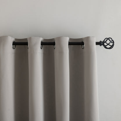 Grey Plain Eyelet Curtain