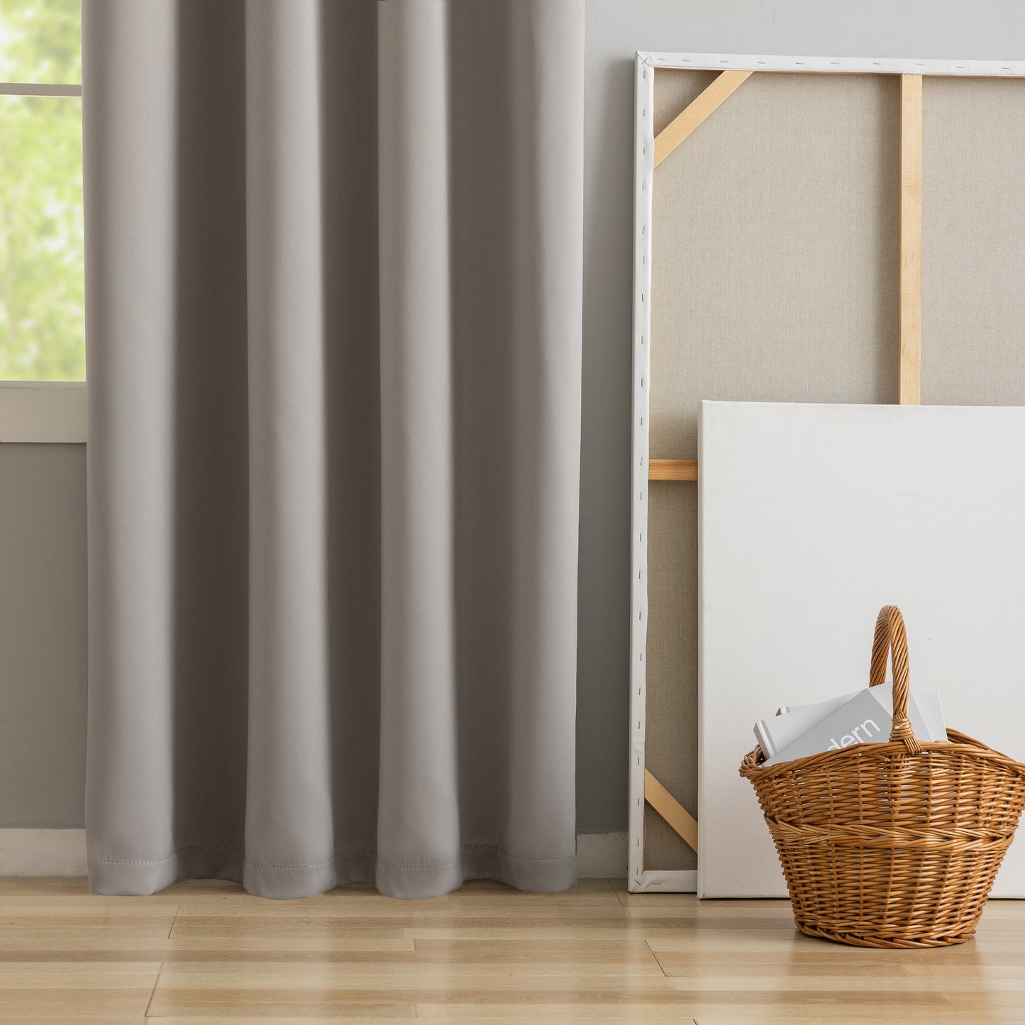 Grey Plain Eyelet Curtain