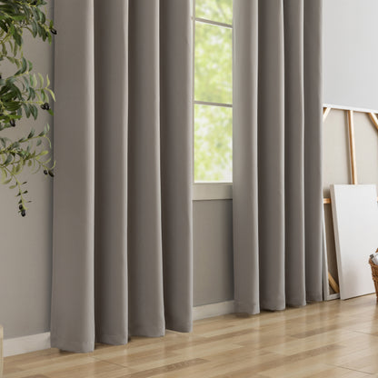 Grey Plain Eyelet Curtain