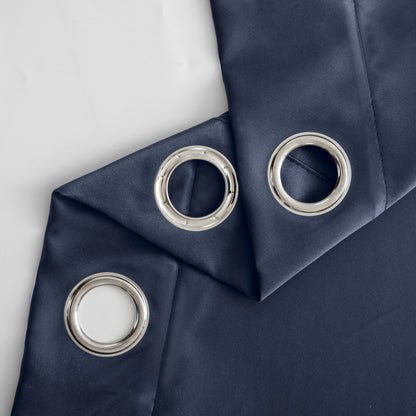Navy Blue Plain Eyelet Curtain