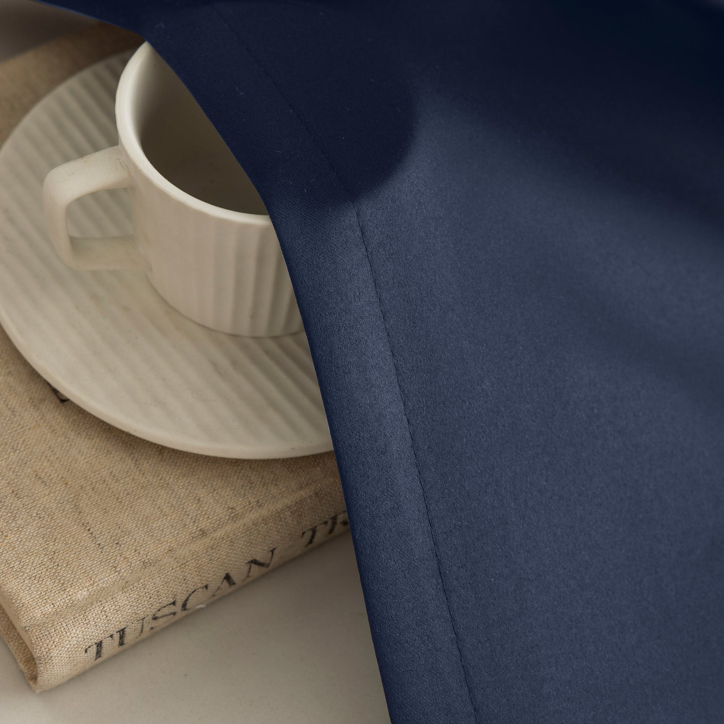 Navy Blue Plain Eyelet Curtain